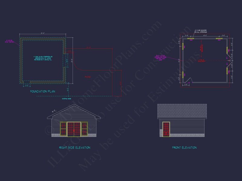 Compact Workshop Plan with CAD Blueprint Architecture