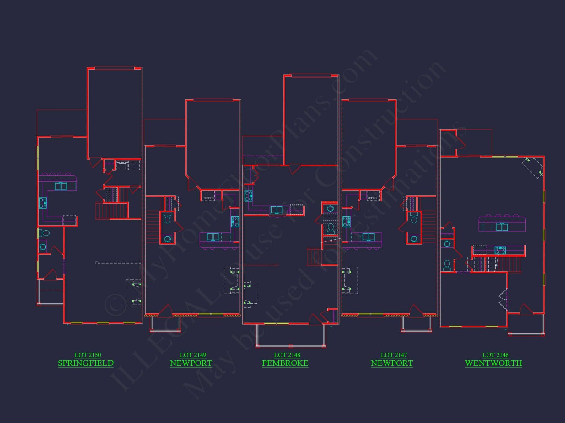 Modern Townhome Floor Plan with CAD Architecture Designs