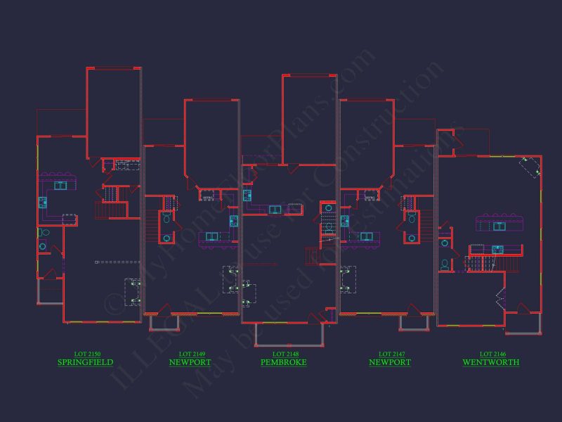 Modern Townhome Floor Plan with CAD Architecture Designs