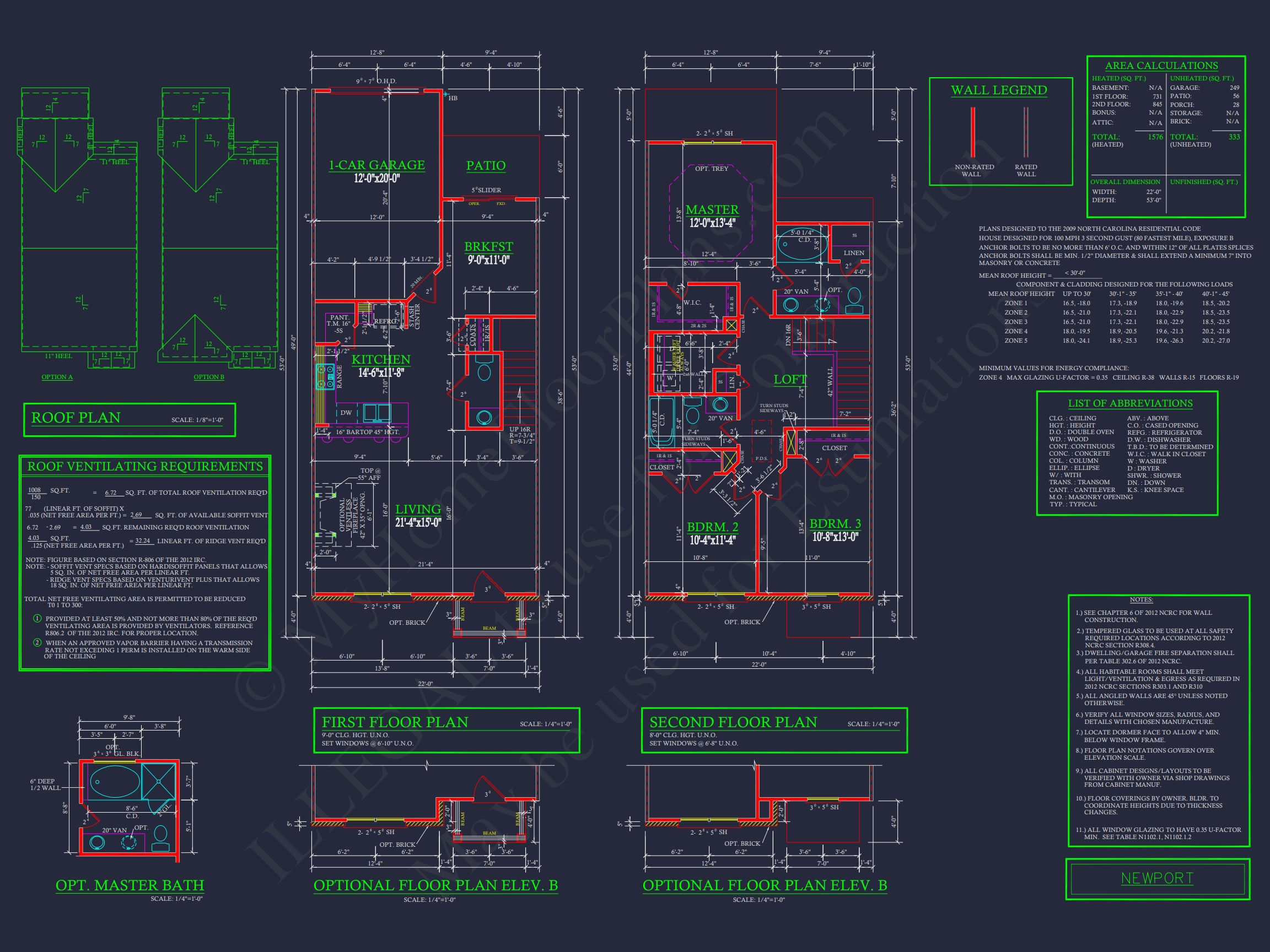 Modern Townhome Floor Plan with CAD Architecture Designs