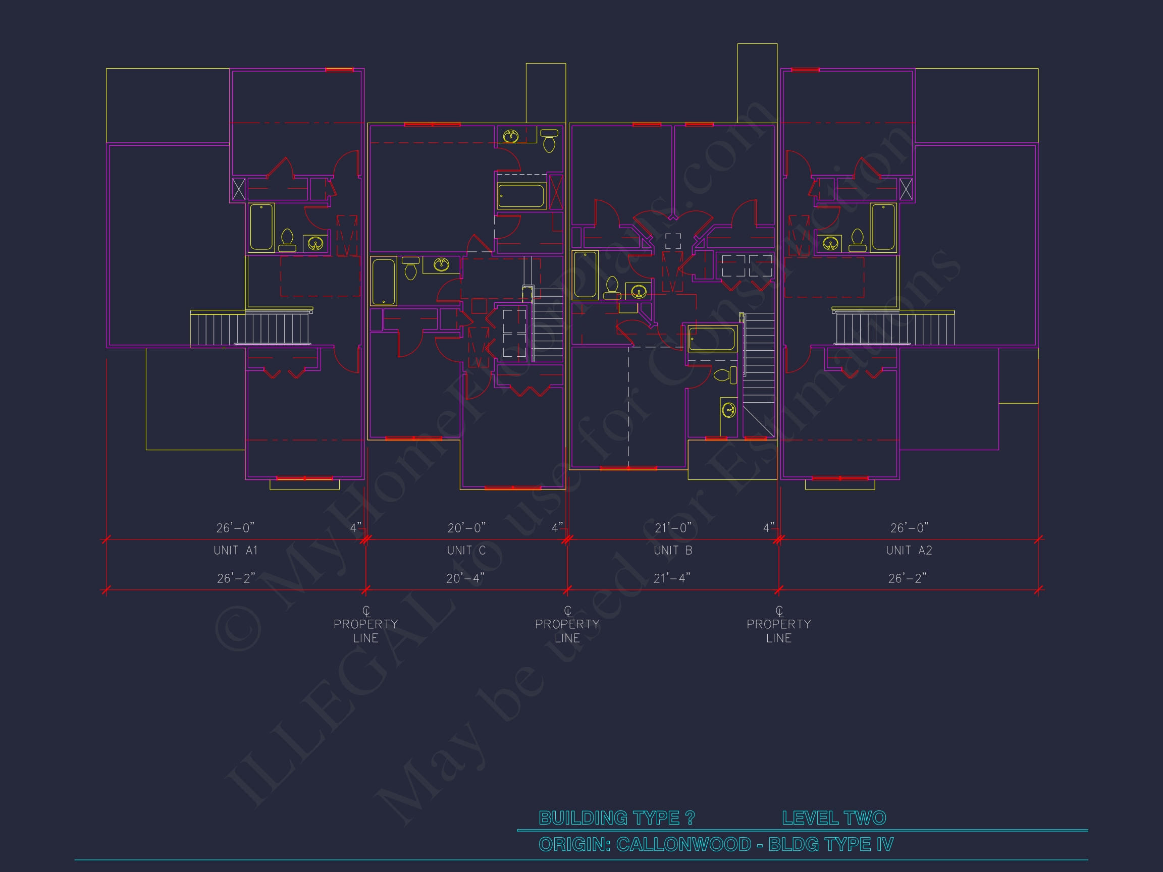 8-Unit Modern Craftsman Townhome Plan with Covered Porches & Bonus Rooms
