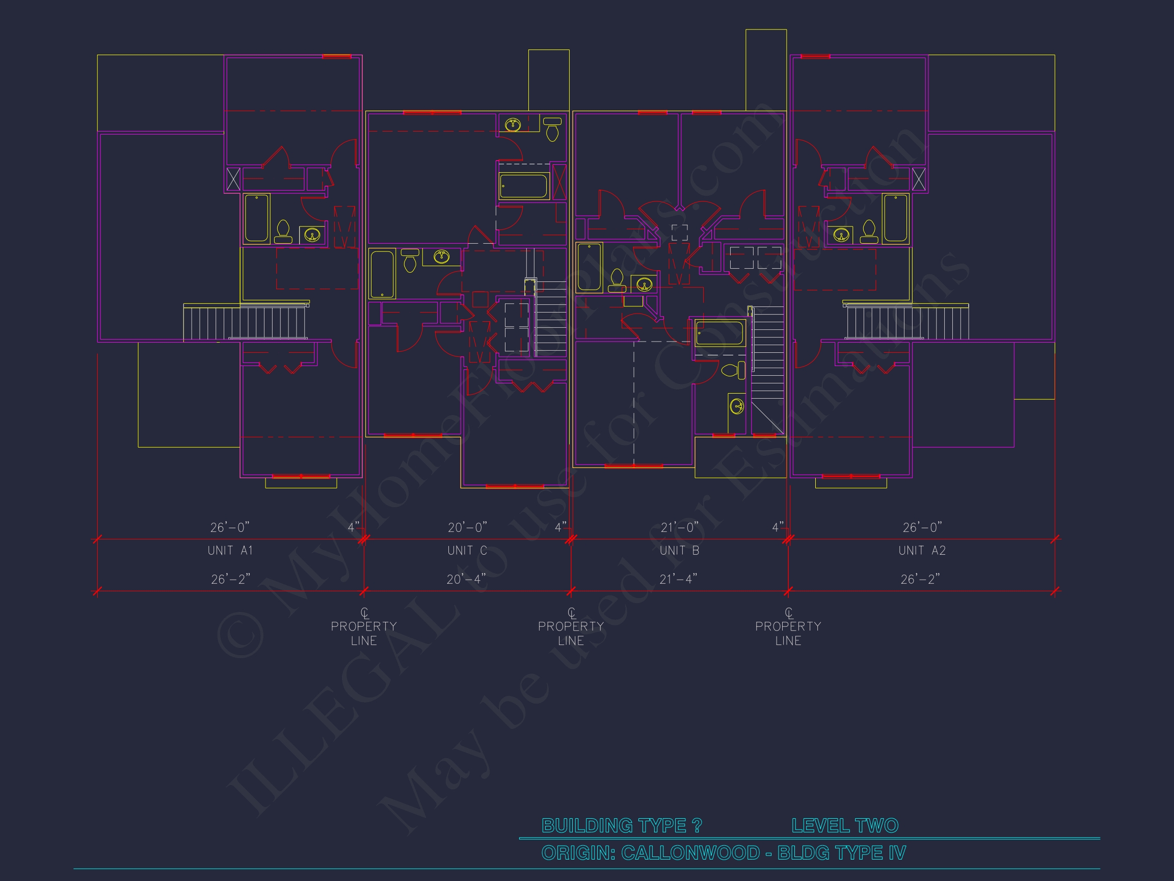 8-Unit Modern Craftsman Townhome Plan with Covered Porches & Bonus Rooms