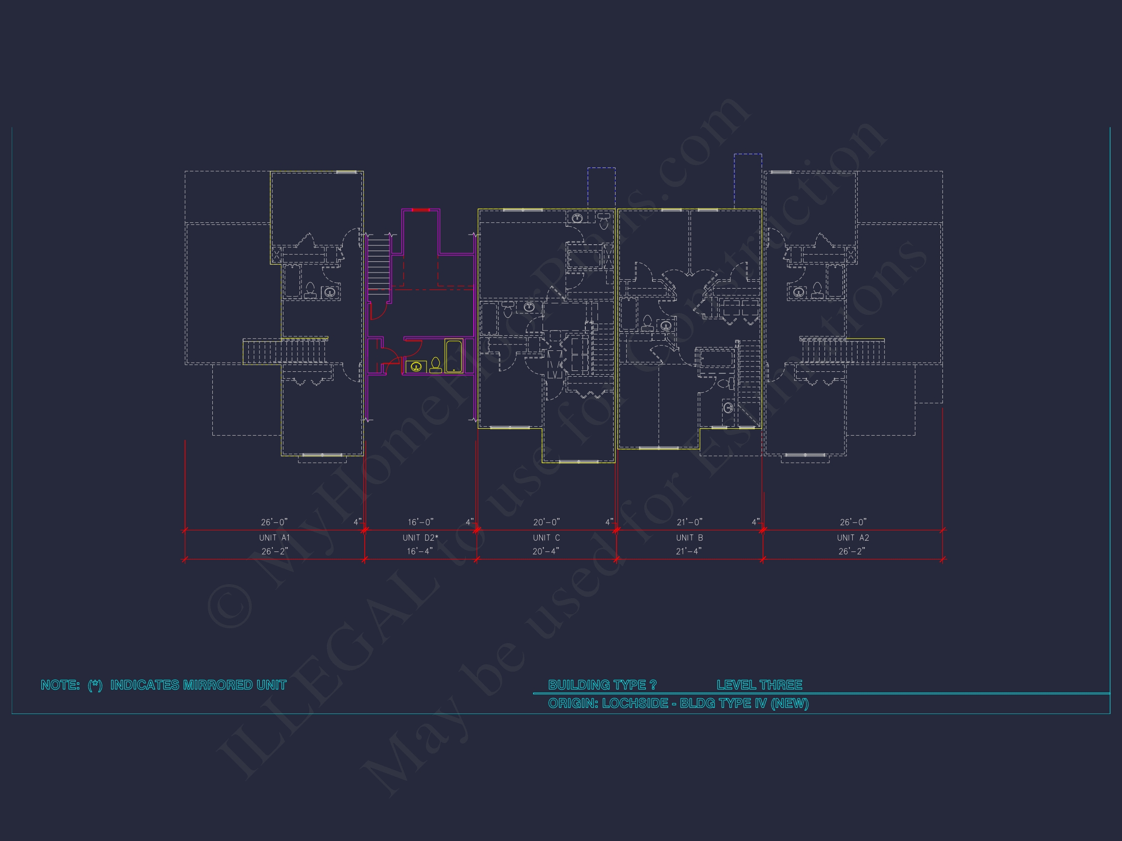 8-Unit Modern Craftsman Townhome Plan with Covered Porches & Bonus Rooms