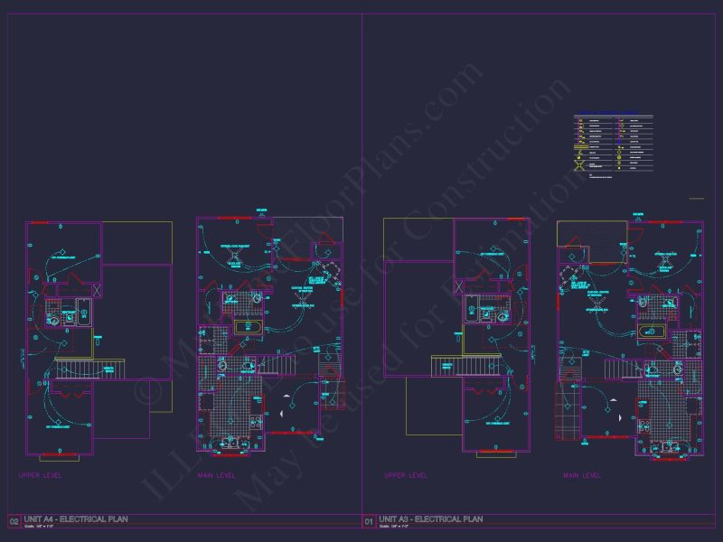 8-Unit Modern Craftsman Townhome Plan with Covered Porches & Bonus Rooms