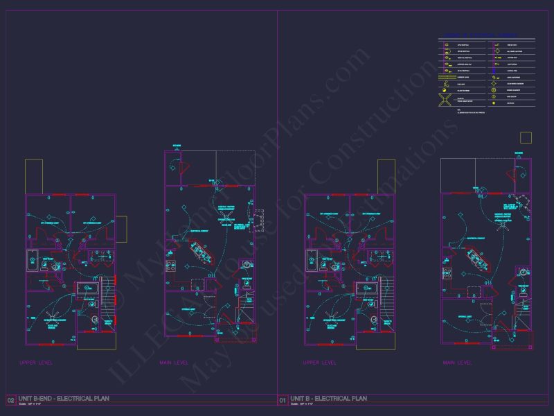 8-Unit Modern Craftsman Townhome Plan with Covered Porches & Bonus Rooms