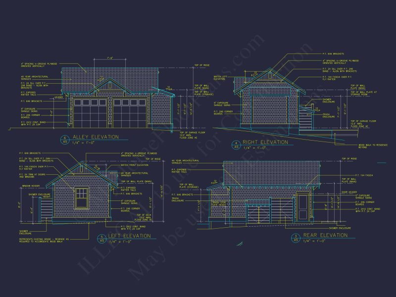 Compact 2-Bay Golf Cart Garage Blueprint with CAD Design