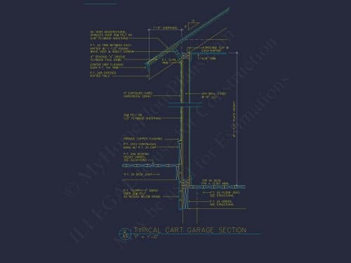 Compact 2-Bay Golf Cart Garage Blueprint with CAD Design