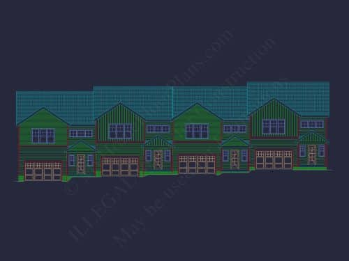 Elegant Multi-Family House Plan with CAD Designs and Blueprints