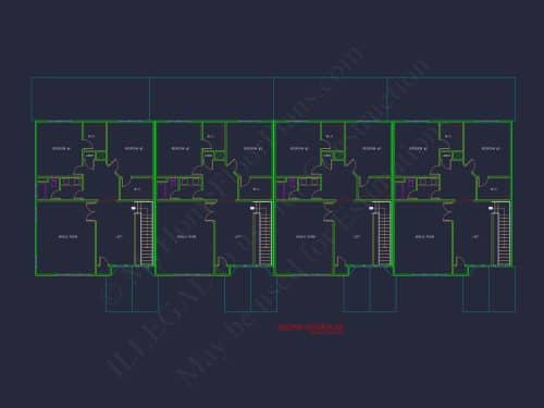 Elegant Multi-Family House Plan with CAD Designs and Blueprints