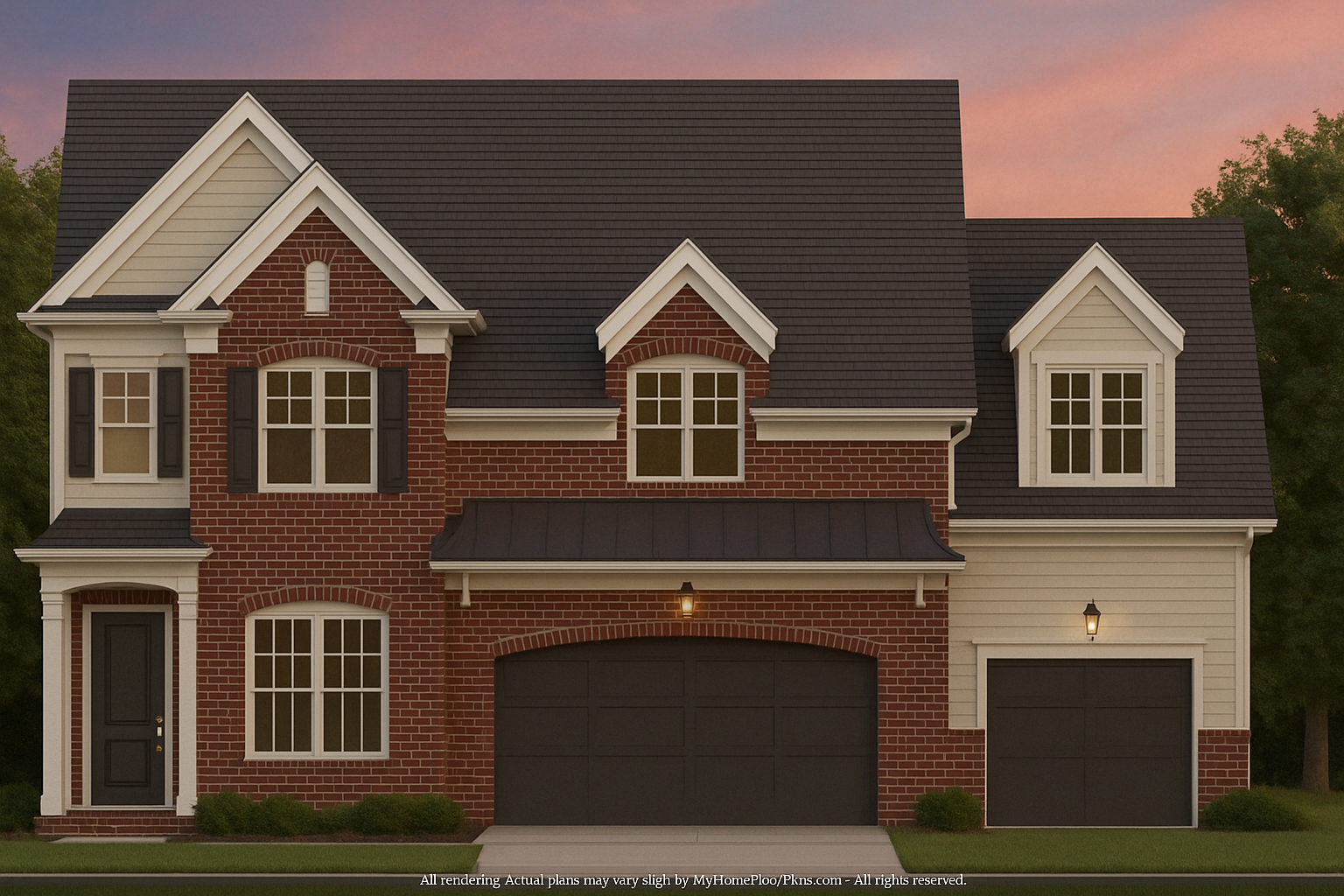 Spacious 3-Story Home Plan with 4 Beds, 3-Car Garage & CAD Designs