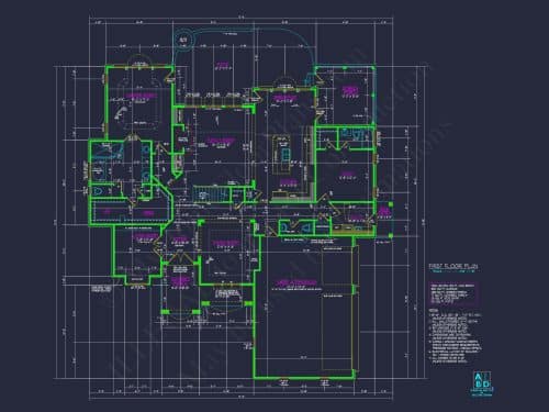 Traditional 5-Bedroom House Plan with 3-Car Garage | Blueprints & CAD Files