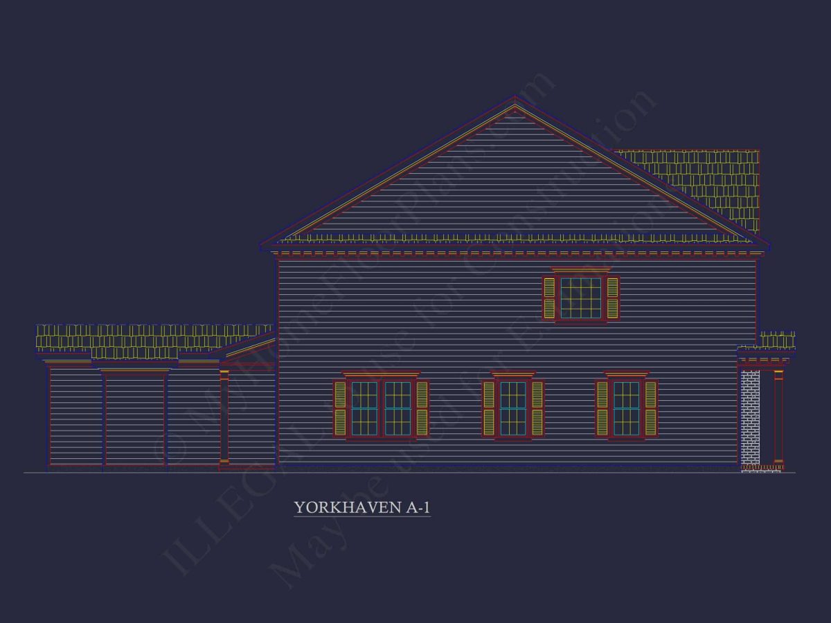 Colonial Revival Townhome CAD Floor Plan & Rear Entry Garage
