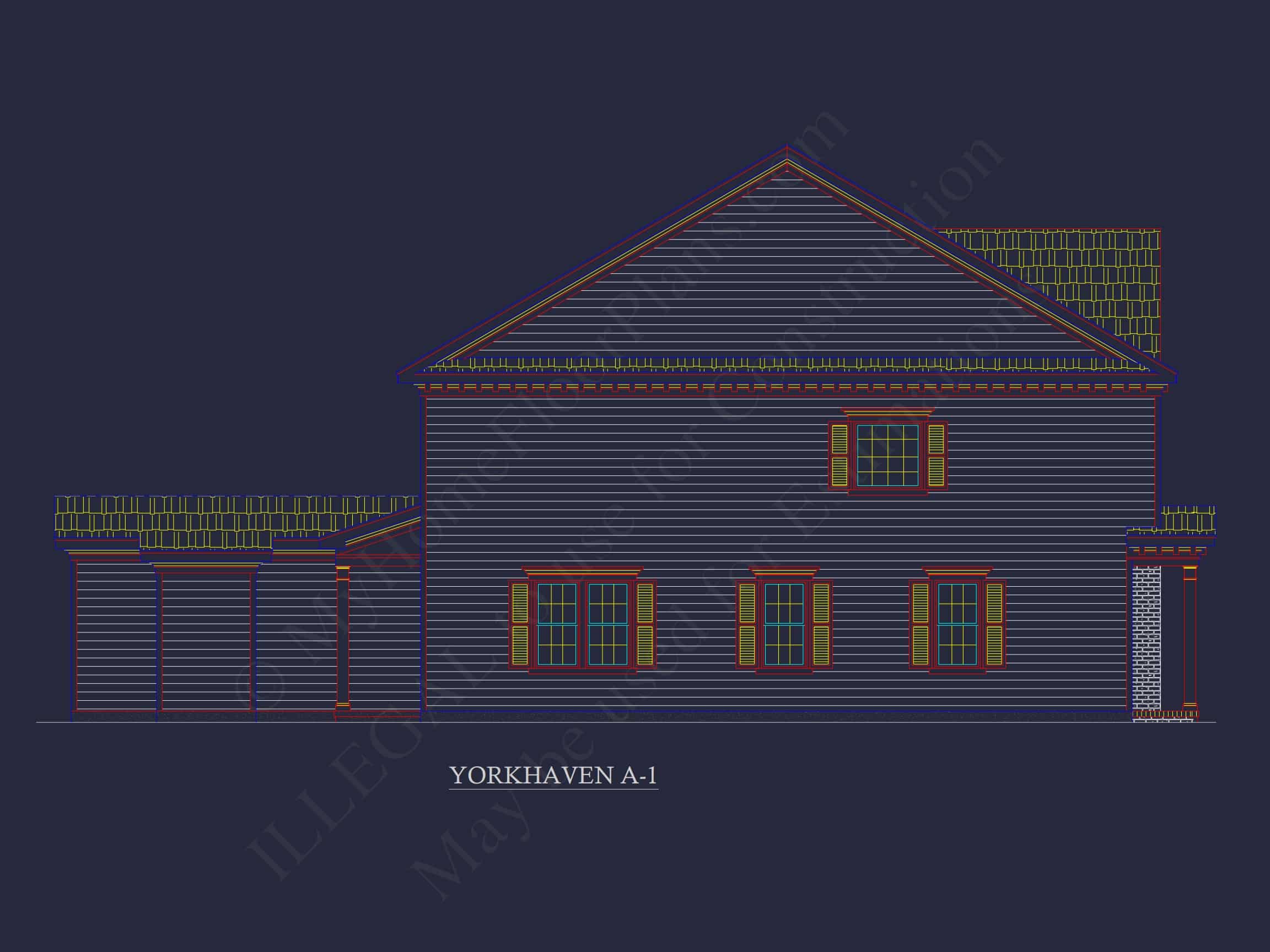 Colonial Revival Townhome CAD Floor Plan & Rear Entry Garage