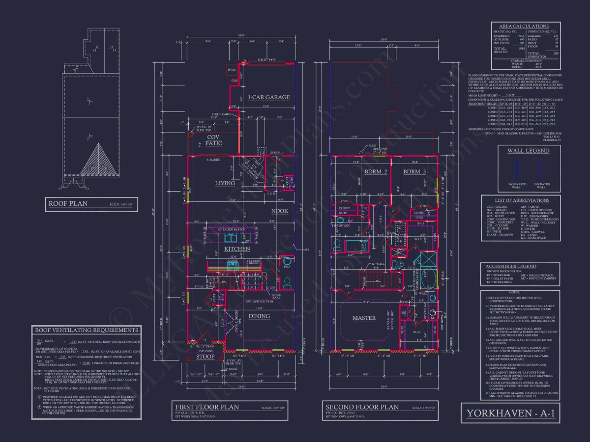 Colonial Revival Townhome CAD Floor Plan & Rear Entry Garage