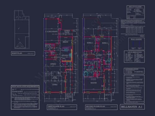 Colonial Revival Townhome CAD Floor Plan & Rear Entry Garage