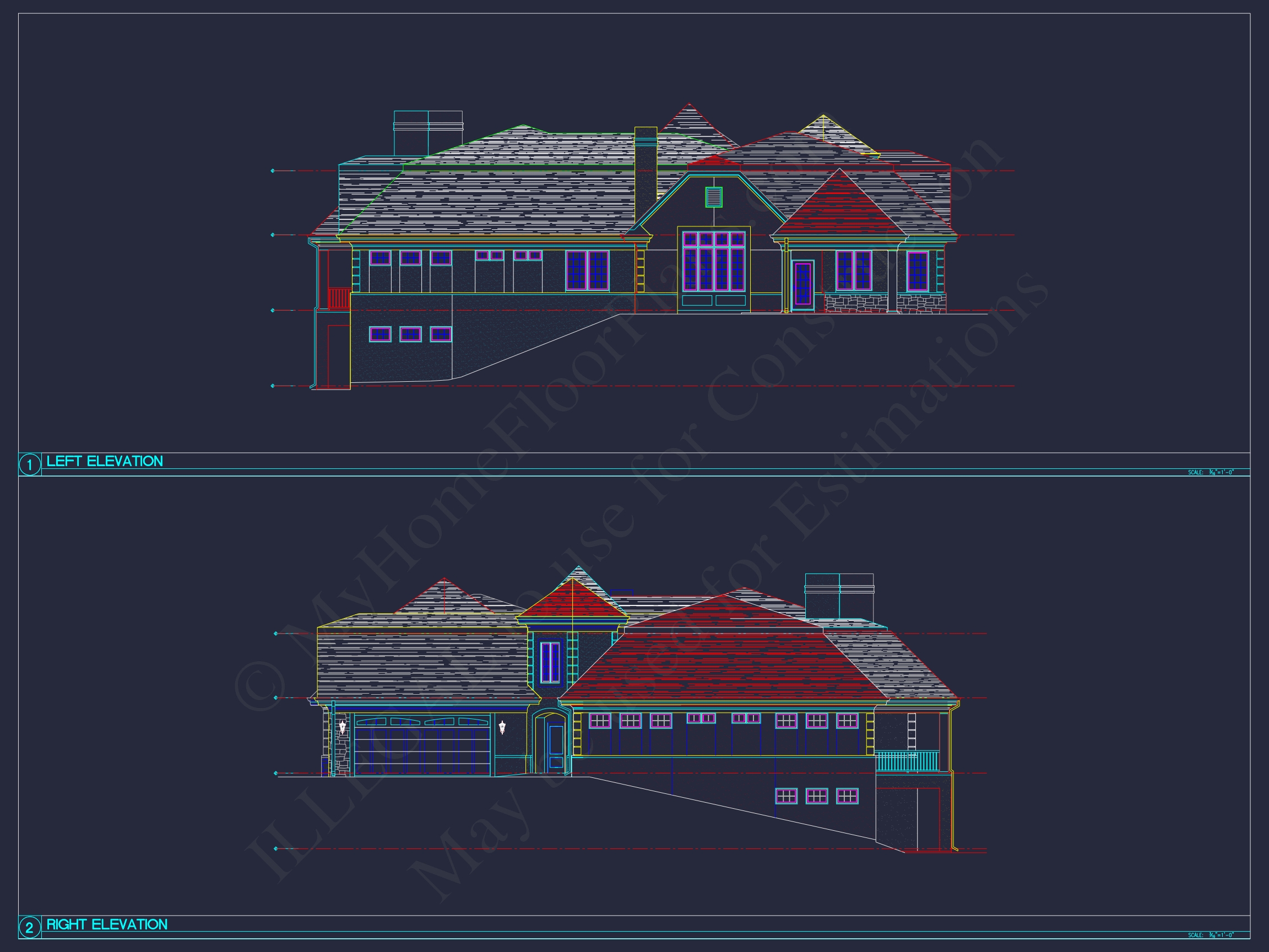 Luxury Triplex House Plan with Modern CAD Designs & Spacious Layout