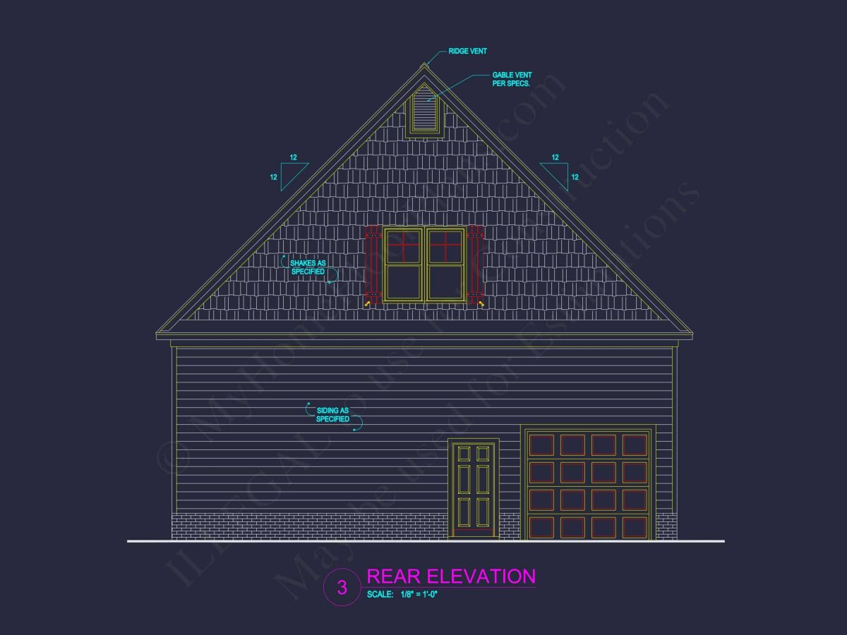 Modern Garage & Workshop Home Plan with 2 Floors in CAD