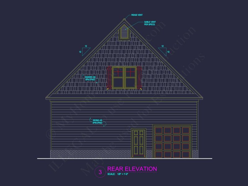 Modern Garage & Workshop Home Plan with 2 Floors in CAD