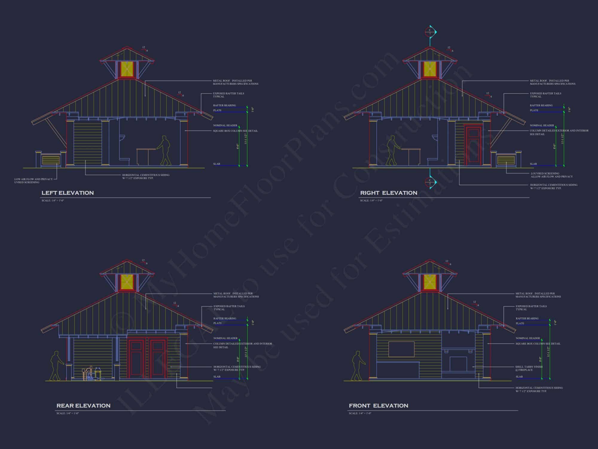 Modern Pool and Clubhouse Floor Plan with CAD Designs