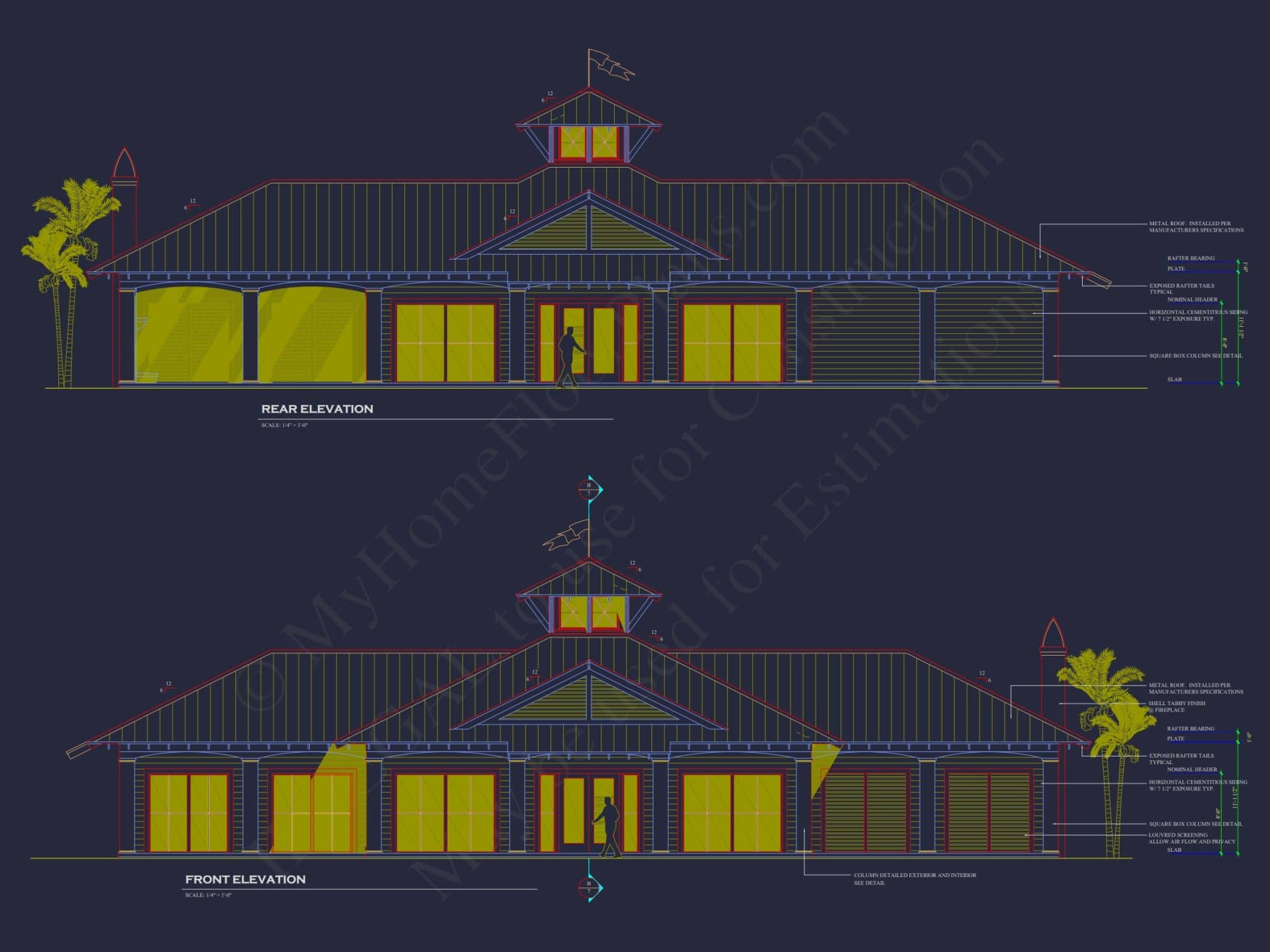 Modern Pool and Clubhouse Floor Plan with CAD Designs