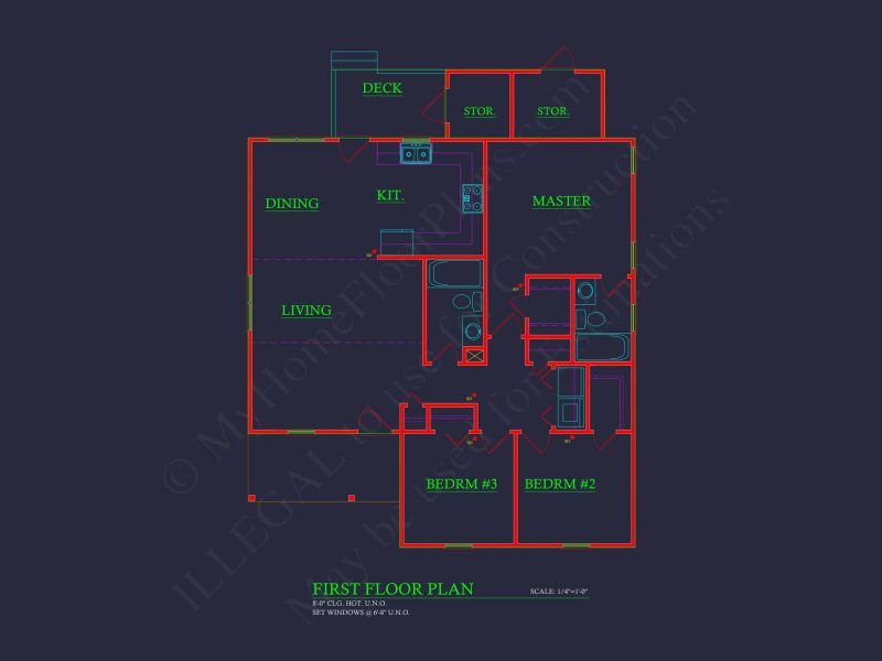 Charming 3-Bedroom Home Plan with Brick Exterior and Modern Layout