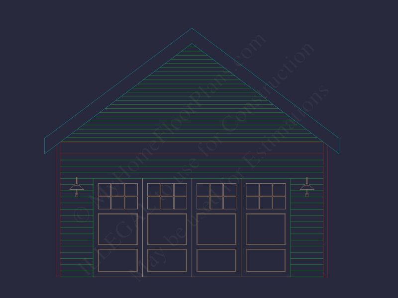 Garage & Workshop House Plan with CAD Blueprints and Designs