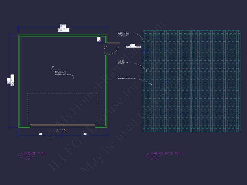 Garage & Workshop House Plan with CAD Blueprints and Designs