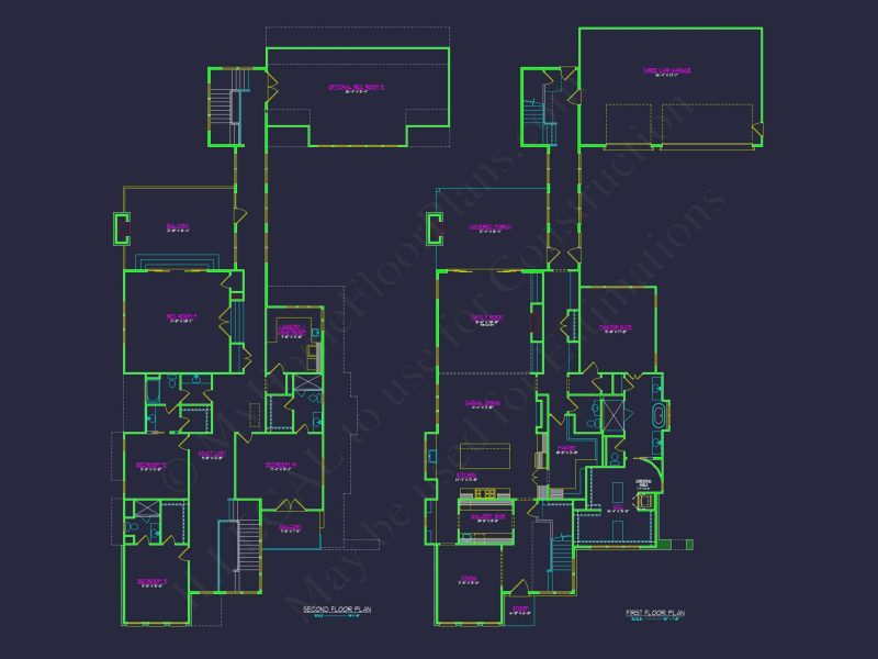 Custom 2-Story House Plan with Colonial Revival Design & CAD Blueprints