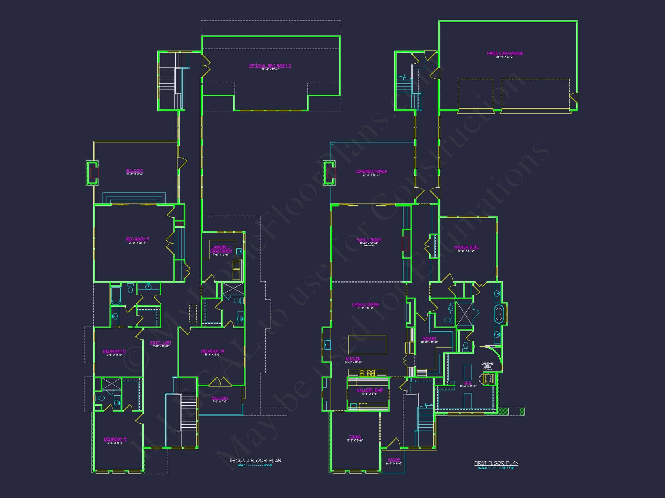 Custom 2-Story House Plan with Colonial Revival Design & CAD Blueprints