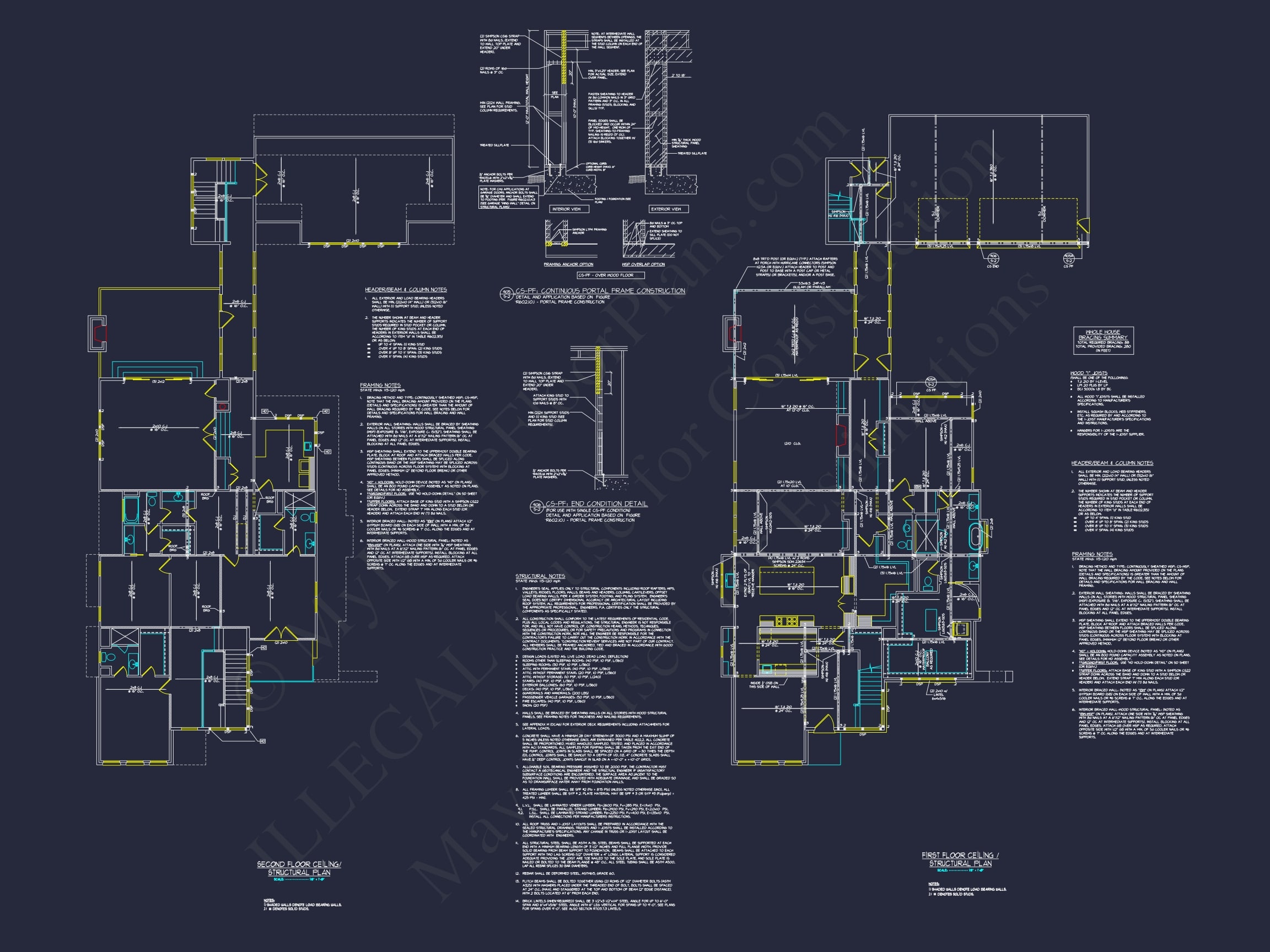 Custom 2-Story House Plan with Colonial Revival Design & CAD Blueprints
