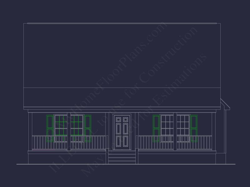 Elegant Home Plan & Floor Design 2-Bedroom Classic Blueprint