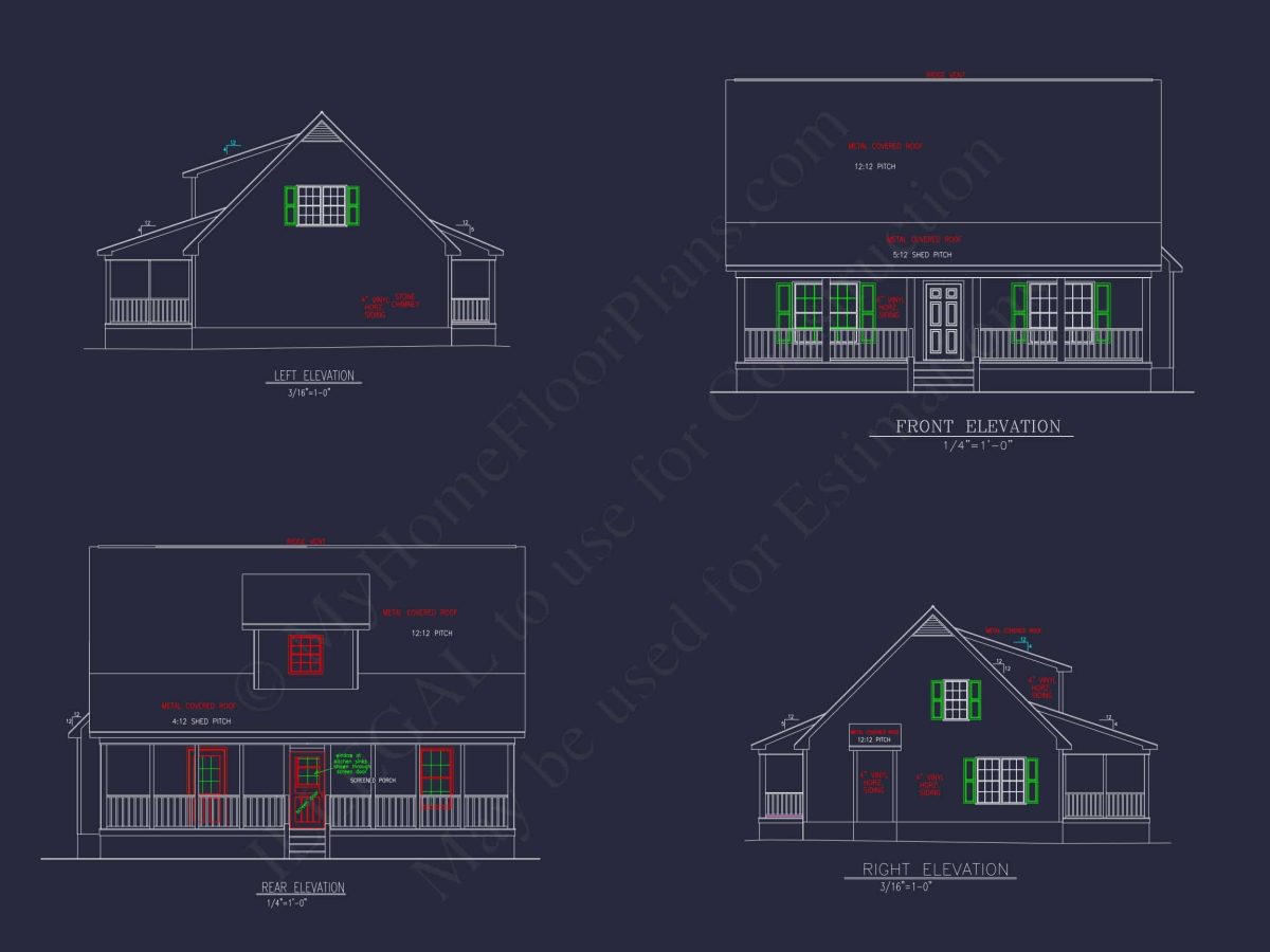Elegant Home Plan & Floor Design 2-Bedroom Classic Blueprint