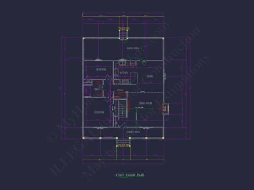Elegant Home Plan & Floor Design 2-Bedroom Classic Blueprint
