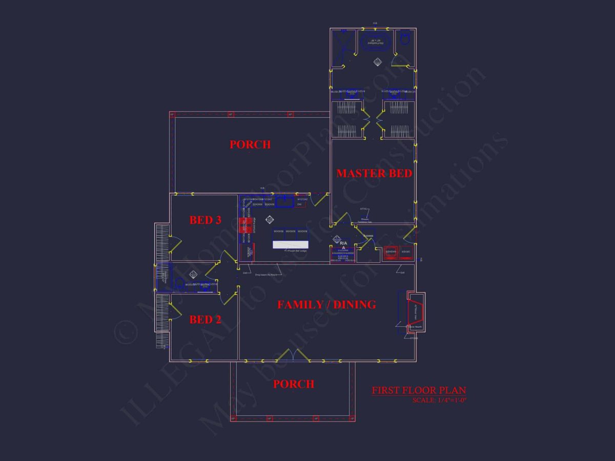 Elegant Home Plan with Blueprint for Modern Family Living
