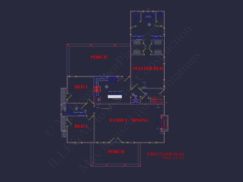 Elegant Home Plan with Blueprint for Modern Family Living