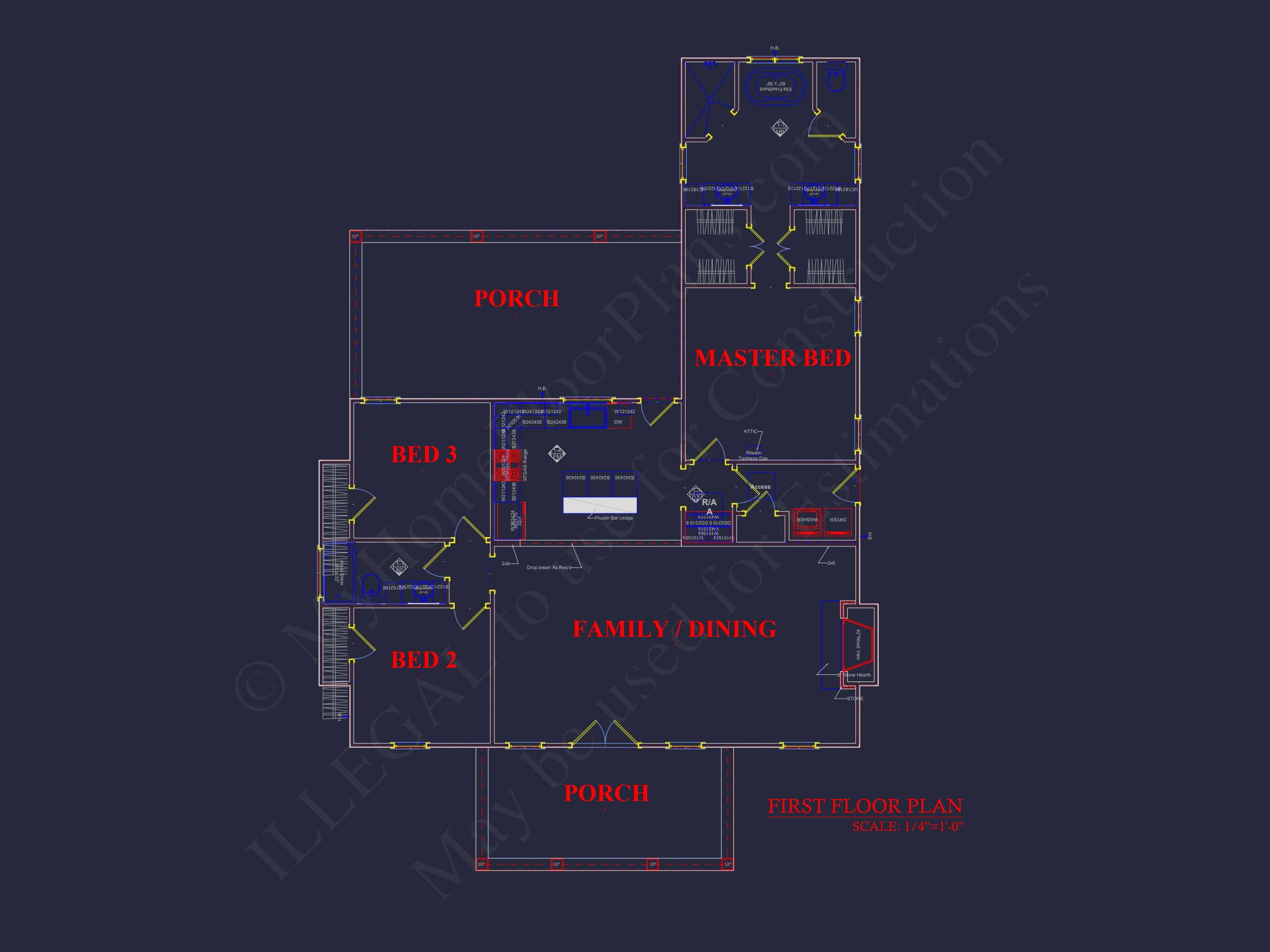 Elegant Home Plan with Blueprint for Modern Family Living