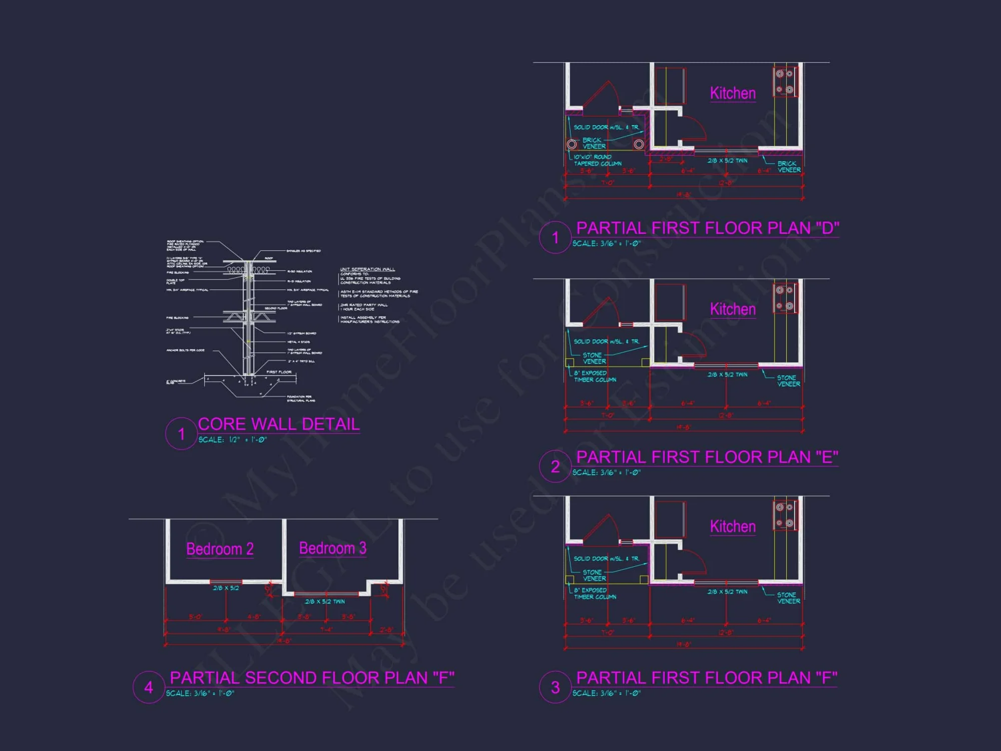 Modern 2-Story Townhome Floor Plan with Open Layout and CAD Blueprints
