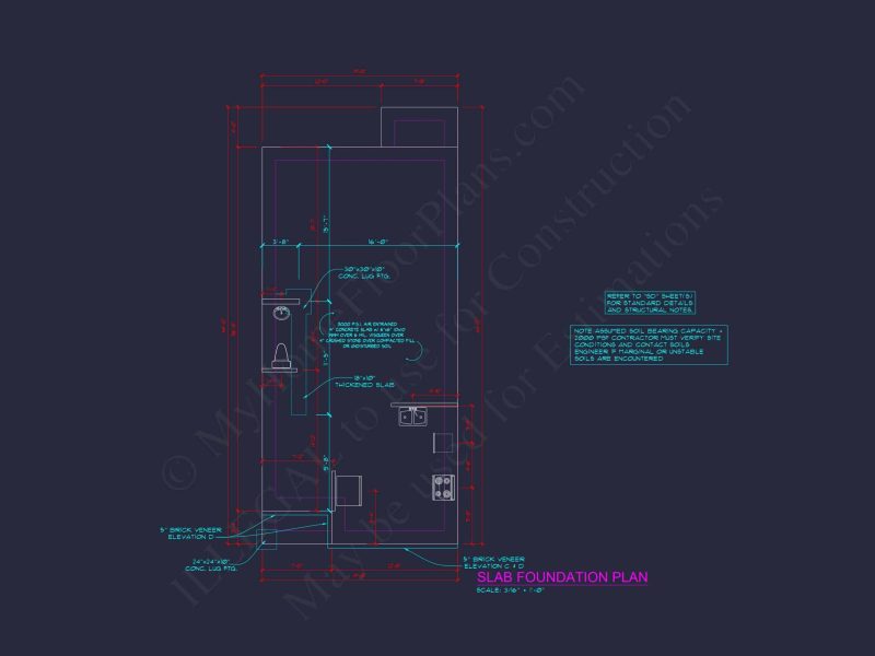 Modern 2-Story Townhome Floor Plan with Open Layout and CAD Blueprints