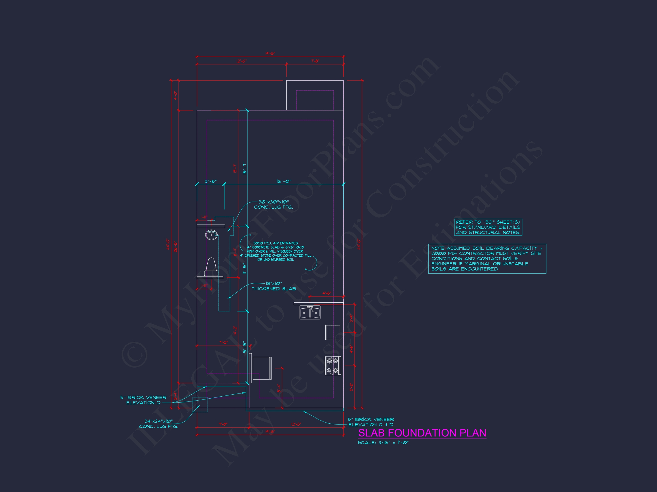 Modern 2-Story Townhome Floor Plan with Open Layout and CAD Blueprints