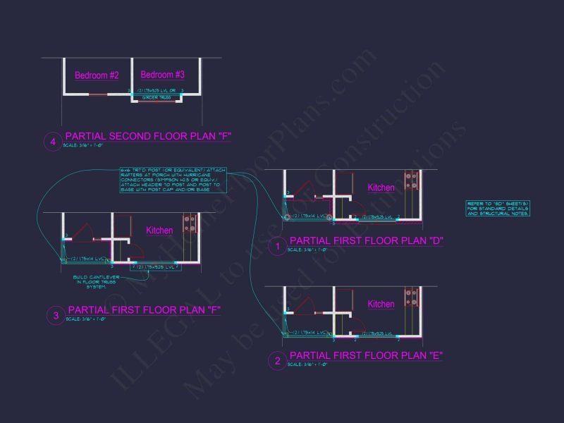 Modern 2-Story Townhome Floor Plan with Open Layout and CAD Blueprints
