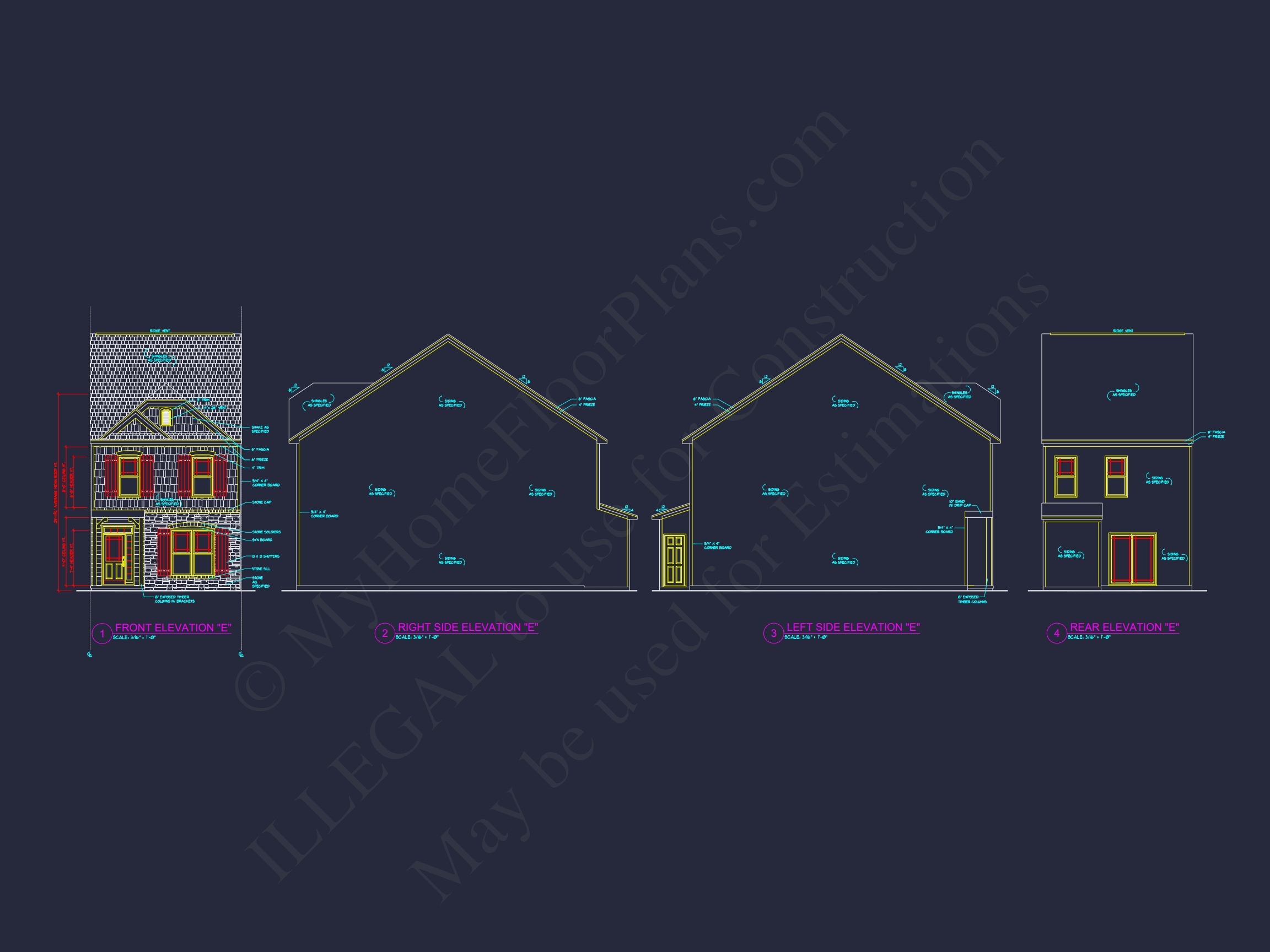 Modern 2-Story Townhome Floor Plan with Open Layout and CAD Blueprints