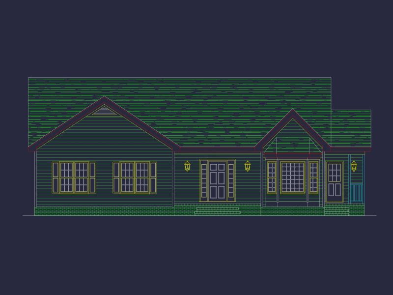 Traditional Home Plan Functional One-Story Layout with CAD Blueprints