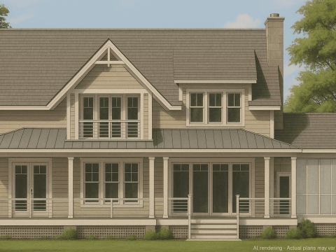 Craftsman Home Floor Plan 2-Story, 3-Bed Blueprint with Open Layout