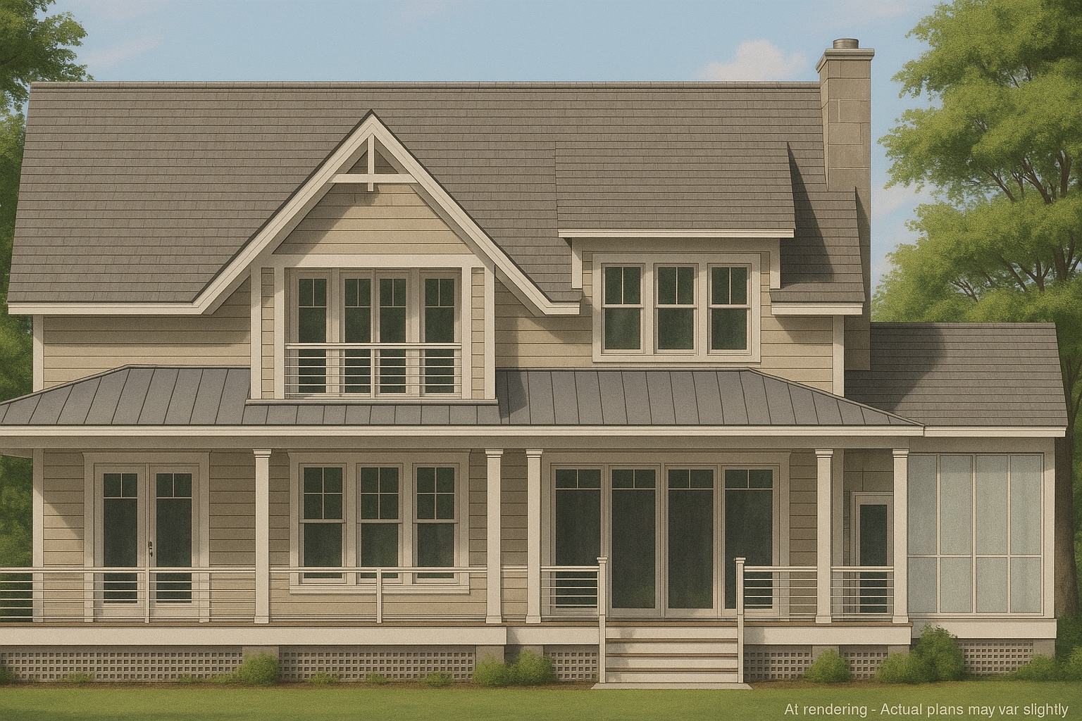 Craftsman Home Floor Plan 2-Story, 3-Bed Blueprint with Open Layout