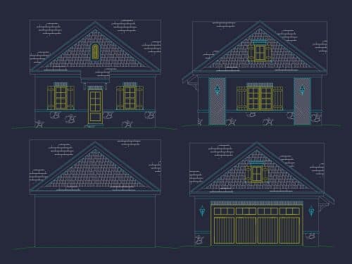Modern Suburban Garage Plan and Blueprint for House Design