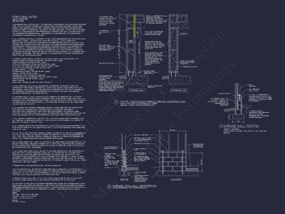 Modern Suburban Garage Plan and Blueprint for House Design