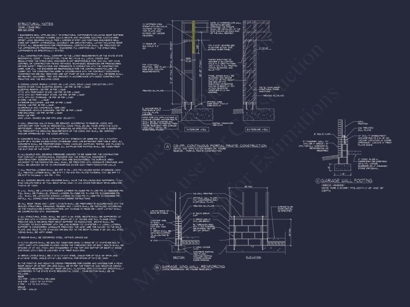 Modern Suburban Garage Plan and Blueprint for House Design