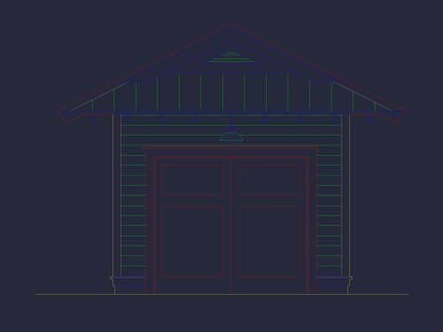Small Garage Floor Plan for EMS or Fire Vehicle Compact Architectural Blueprint