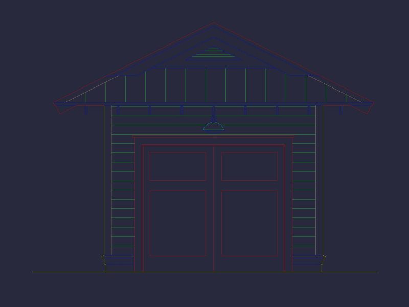 Small Garage Floor Plan for EMS or Fire Vehicle Compact Architectural Blueprint