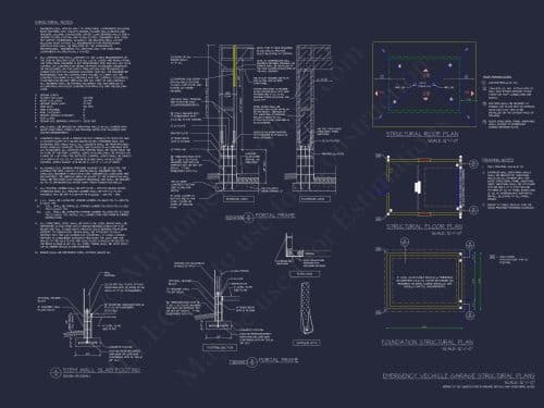 Small Garage Floor Plan for EMS or Fire Vehicle Compact Architectural Blueprint